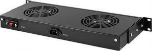 1U 2-fan unit with thermostat rear