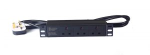 3 way 10” UK type PDU without switch
