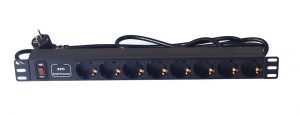 8 way Germany type PDU with switch and surge protection