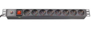 1U 8-outlet Germany PDU with overload protector
