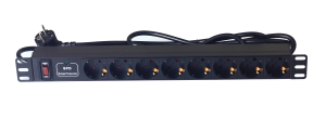 1U 8-outlet Germany PDU with surge protector