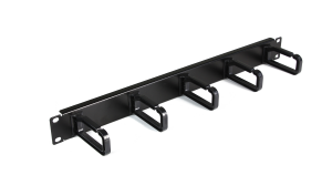 1U cable management with plastic rings